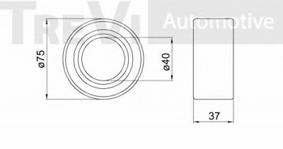 TREVI AUTOMOTIVE wb1712 -  Комплект подшипника ступицы колеса